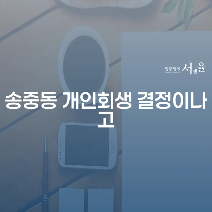 송중동 개인회생 결정이나고