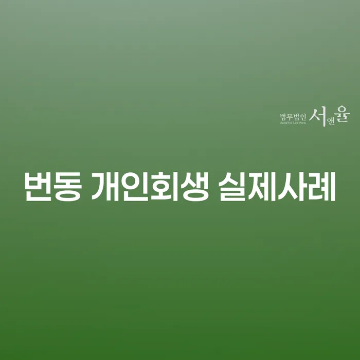 번동 개인회생 실제사례
